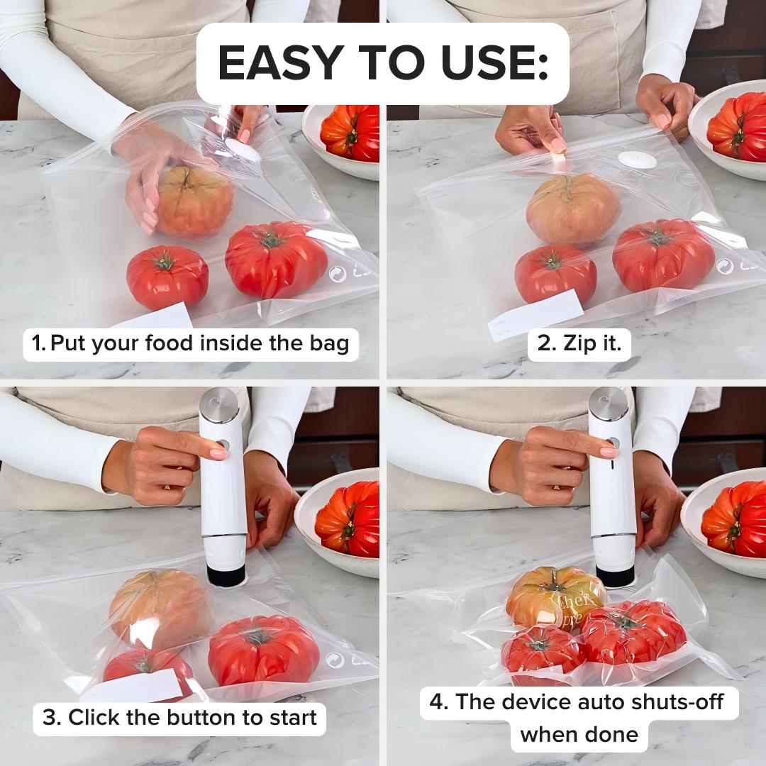WarmVessel™ Portable Vacuum Food Sealer Bundle | Keeps Food Fresh 5x Longer