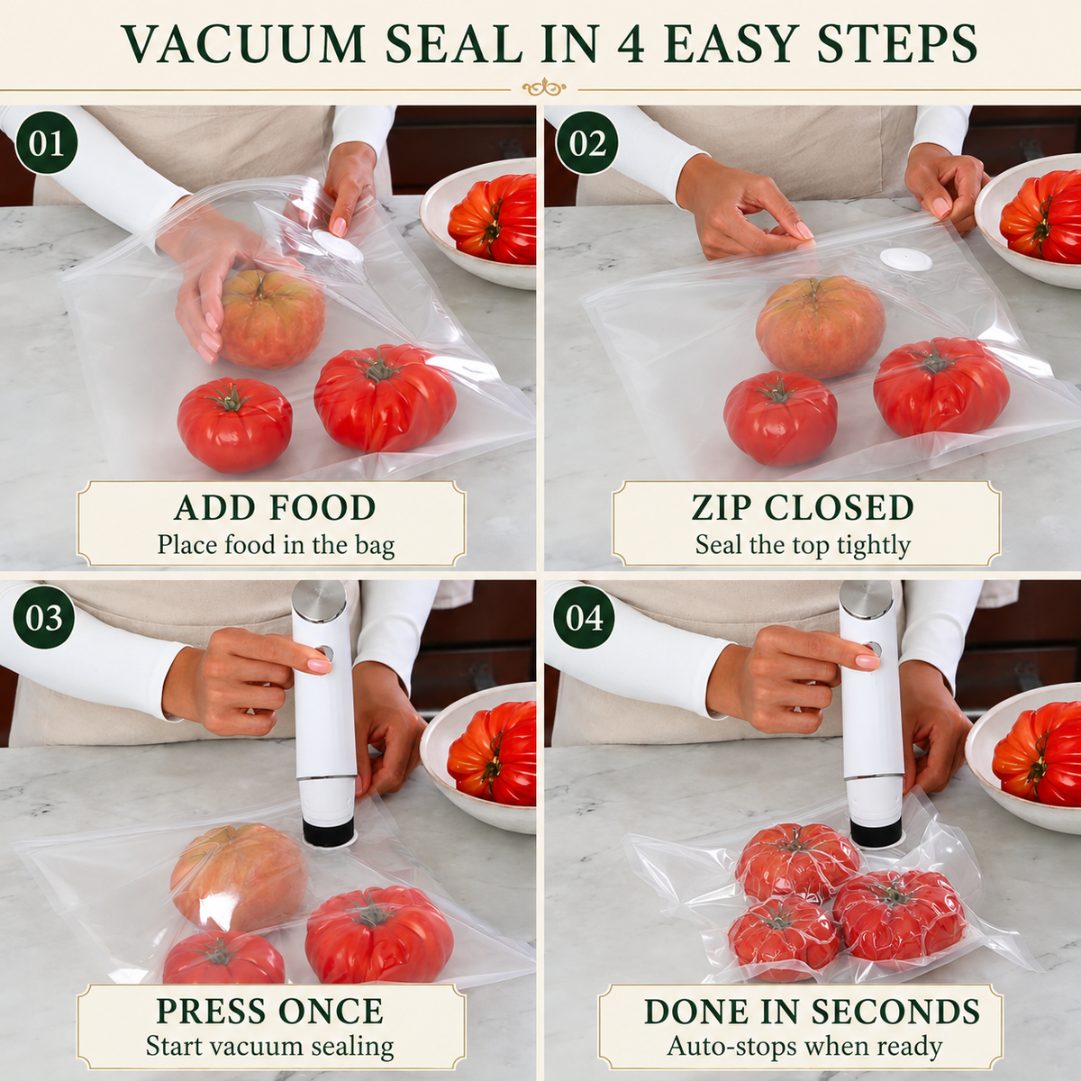 WarmVessel™ Portable Vacuum Food Sealer Bundle | Keeps Food Fresh 5x Longer