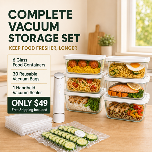 WarmVessel™ Portable Vacuum Food Sealer Bundle | Keeps Food Fresh 5x Longer