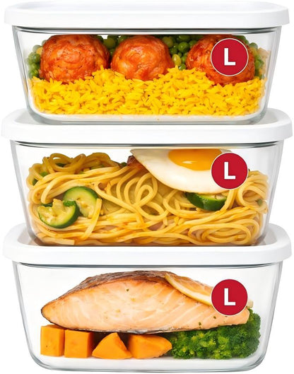3-Pack Vacuum Seal GlassFood Storage Containers