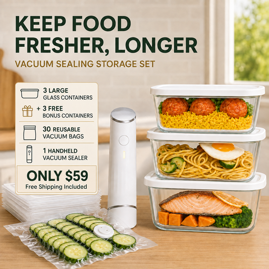 WarmVessel™ Portable Vacuum Food Sealer Bundle | Keeps Food Fresh 5x Longer