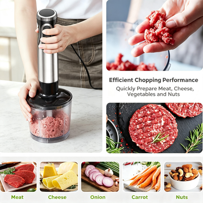4 in 1 Immersion Hand Blender 500W Multi‑Function Stick Blender for Kitchen Cooking Baking Baby Food