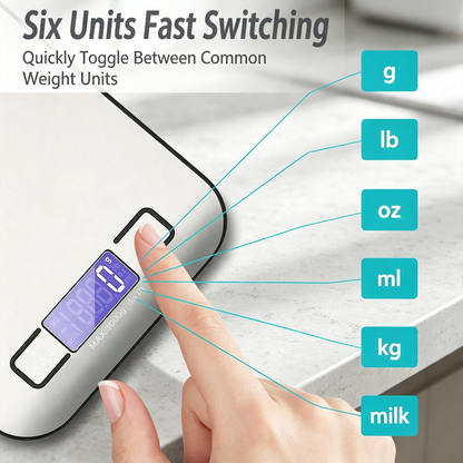 Digital Kitchen Food Scale Stainless Steel Surface 5kg Capacity for Cooking Baking Meal Prep