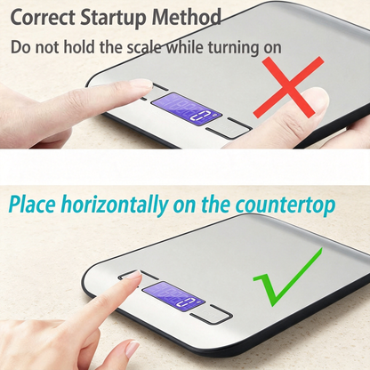 Digital Kitchen Food Scale Stainless Steel Surface 5kg Capacity for Cooking Baking Meal Prep