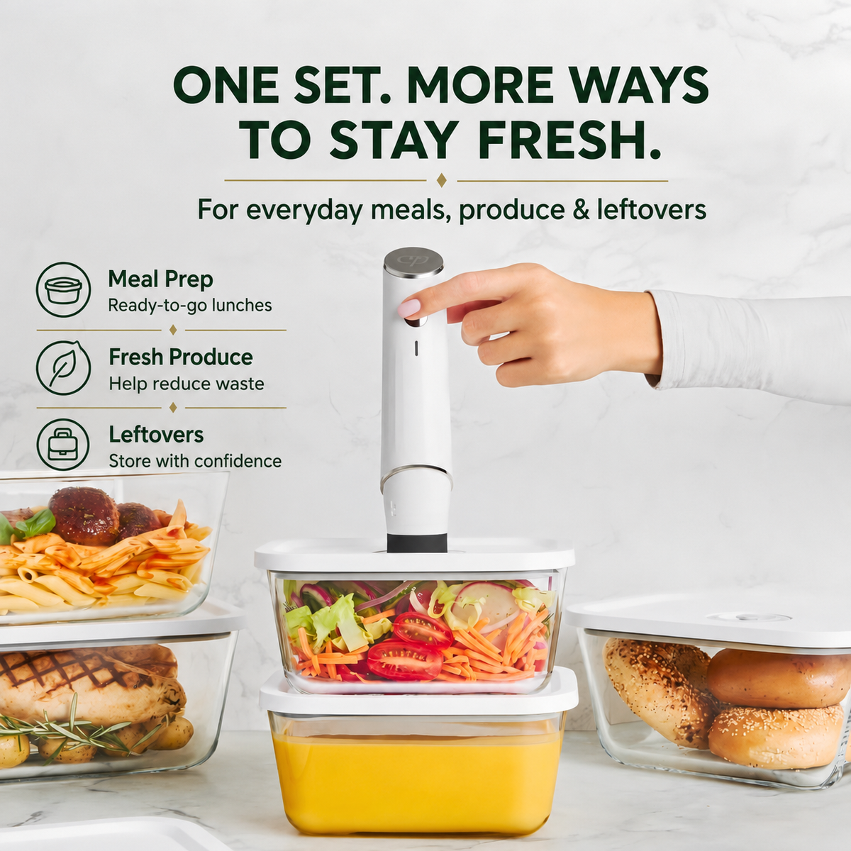 WarmVessel™ Portable Vacuum Food Sealer Bundle | Keeps Food Fresh 5x Longer