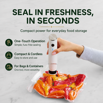 WarmVessel™ Portable Vacuum Food Sealer Bundle | Keeps Food Fresh 5x Longer