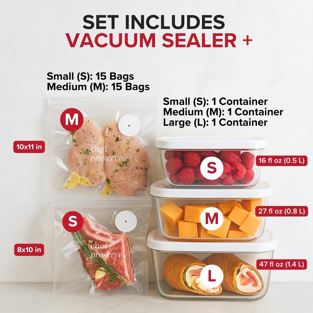 WarmVessel™ Portable Vacuum Food Sealer Bundle | Keeps Food Fresh 5x Longer