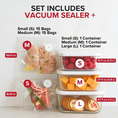 WarmVessel™ Portable Vacuum Food Sealer Bundle | Keeps Food Fresh 5x Longer