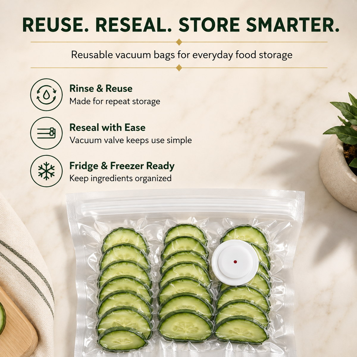 WarmVessel™ Portable Vacuum Food Sealer Bundle | Keeps Food Fresh 5x Longer